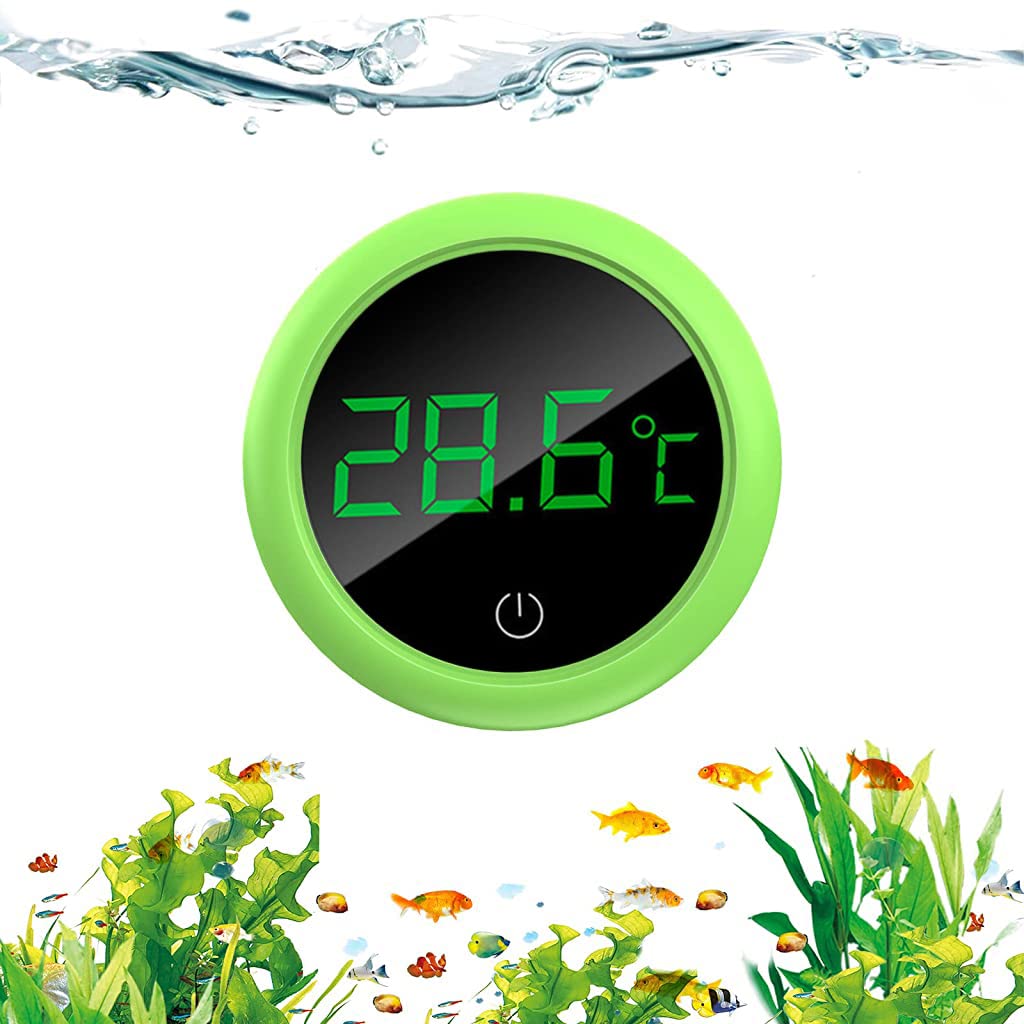 Qpets Wireless LED Aquarium Thermometer, Accurate Temperature Sensor Stick-on Thermometer for Aquariums, Real Time Temperature Sensing Aquarium Thermometer for Aquariums, Terrarium Amphibians Qpets Wireless LED Aquarium Thermometer, Accurate Temperature Sensor Stick-on Thermometer for Aquariums, Real Time Temperature Sensing Aquarium Thermometer for Aquariums, Terrarium Amphibians